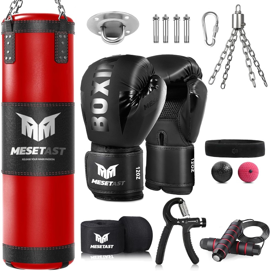 Boxing Glove Set - 4ft Heavy Punching Bag Set for
